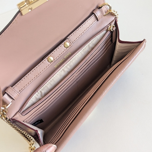 Michael Kors Sloan Convertible Color-Block Leather Chain Crossbody Wallet - Picture 12 of 15